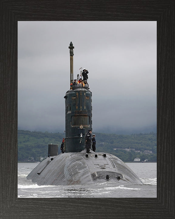 HMS Torbay (S90) Photo Print - Starboard Bow View - Royal Navy Trafalgar Class Submarine Posters, Prints, & Visual Artwork Hampshire Prints 10 x 8 Black Frame No