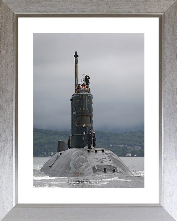 HMS Torbay (S90) Photo Print - Starboard Bow View - Royal Navy Trafalgar Class Submarine Posters, Prints, & Visual Artwork Hampshire Prints 10 x 8 Silver Frame Yes