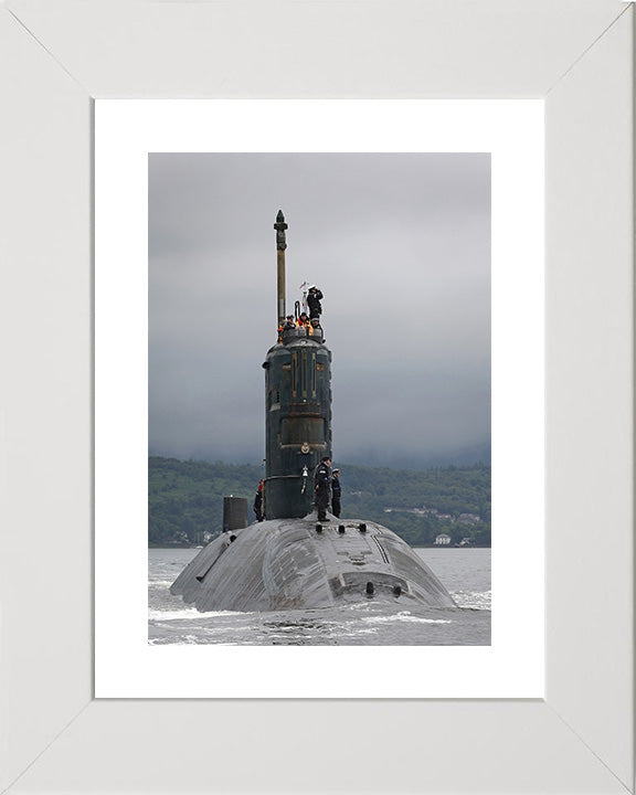 HMS Torbay (S90) Photo Print - Starboard Bow View - Royal Navy Trafalgar Class Submarine Posters, Prints, & Visual Artwork Hampshire Prints 10 x 8 White Frame Yes