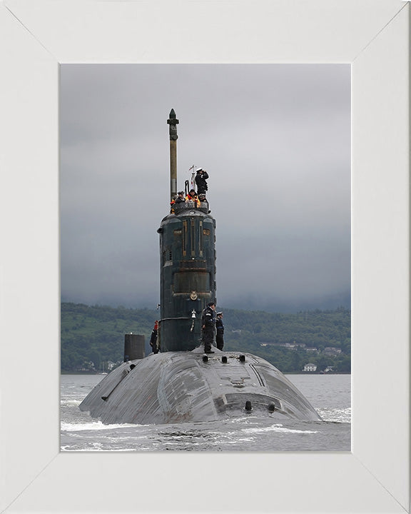 HMS Torbay (S90) Photo Print - Starboard Bow View - Royal Navy Trafalgar Class Submarine Posters, Prints, & Visual Artwork Hampshire Prints 10 x 8 White Frame No