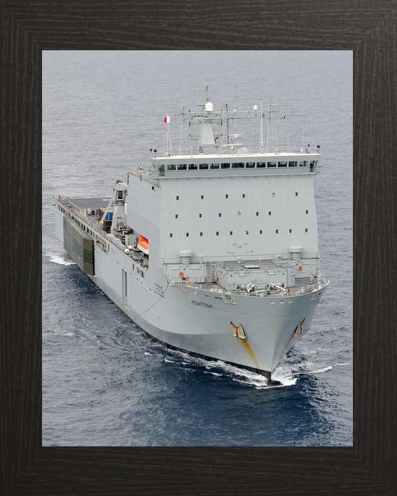 RFA Mounts Bay L3008 Bay Class Ship March 2016 High Starboard Bow View
