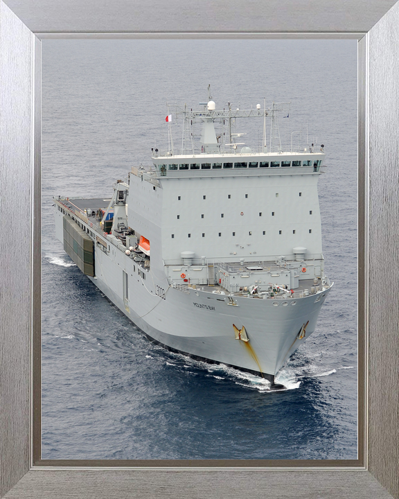 RFA Mounts Bay L3008 Bay Class Ship March 2016 High Starboard Bow View