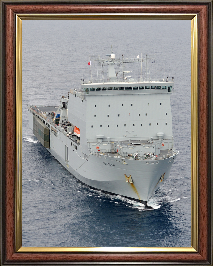 RFA Mounts Bay L3008 Bay Class Ship March 2016 High Starboard Bow View
