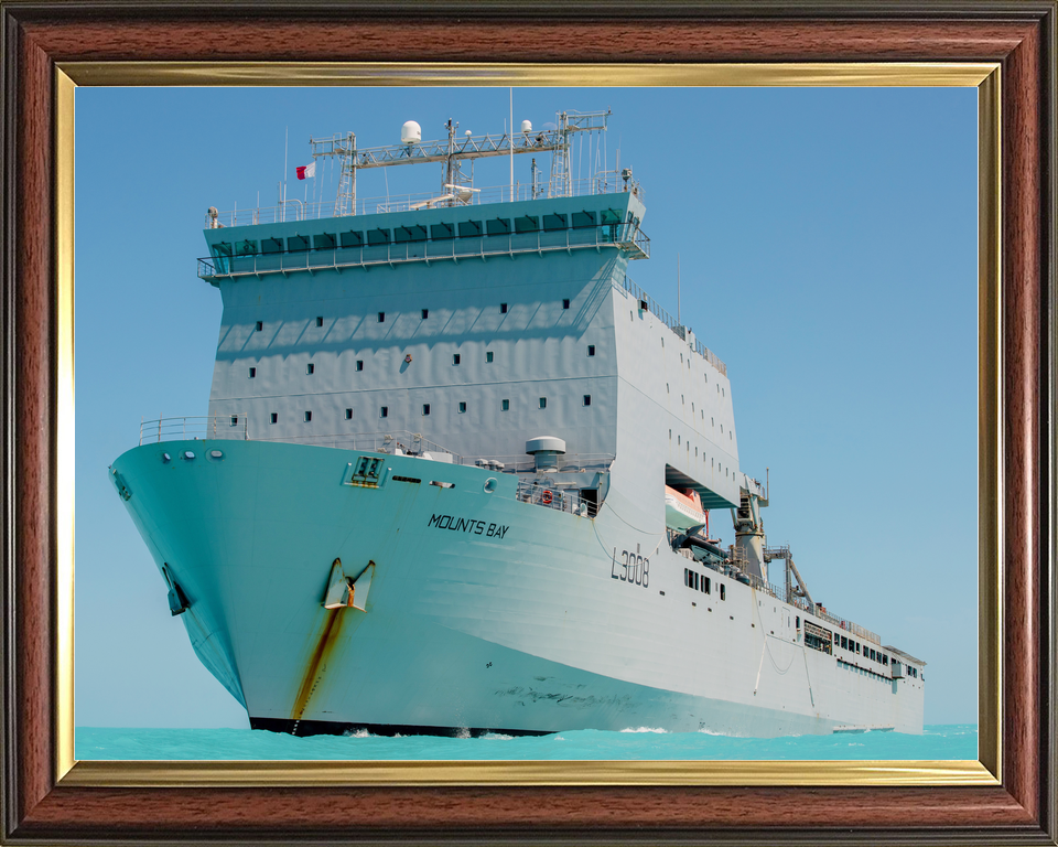 RFA Mounts Bay L3008 Bay Class Ship September 2019 Low Port Bow View at Sea