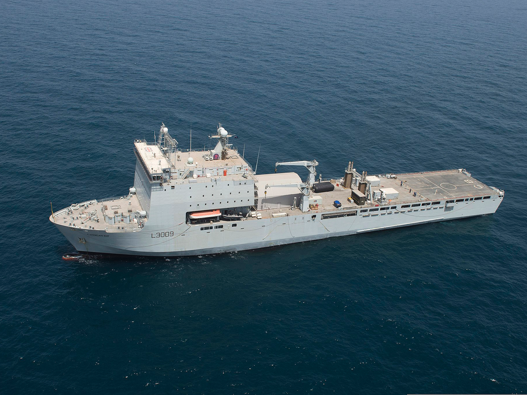 RFA Cardigan Bay L3009 Bay Class Ship Port Side View