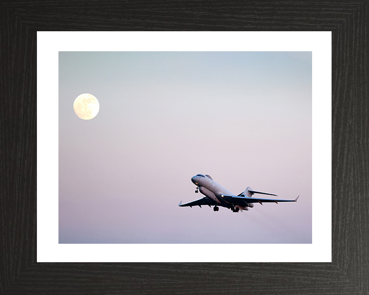 RAF Sentinel R1 in flight Photo Print - Royal Air Force Aircraft Hampshire Prints 10 x 8 Black Frame Yes