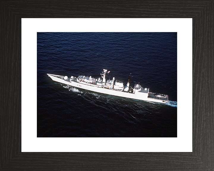 HMS Cumberland (F85) Royal Navy Type 22 Frigate From the Air Photo Print Wall Art Decor Posters, Prints, & Visual Artwork Hampshire Prints 10 x 8 Black Frame Yes
