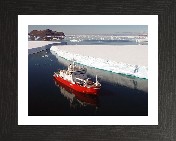 HMS Endurance (A171) Photo Print - Antarctic 2007 - Royal Navy Ice Breaker Patrol Ship Hampshire Prints 10 x 8 Black Frame Yes