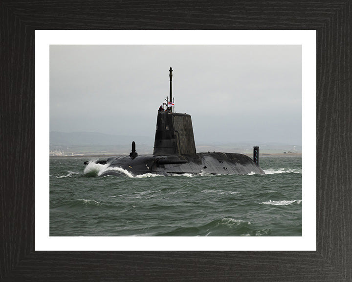 HMS Anson (S123) Photo Print - Port Side - Royal Navy Astute Class Submarine Hampshire Prints 10 x 8 Black Frame Yes