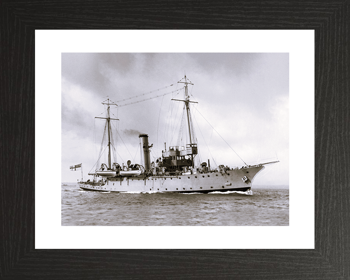 HMS Adamant (1911) Royal Navy Submarine Depot ship Photo Print Starboard View Wall Art Posters, Prints, & Visual Artwork Hampshire Prints 10 x 8 Black Frame Yes