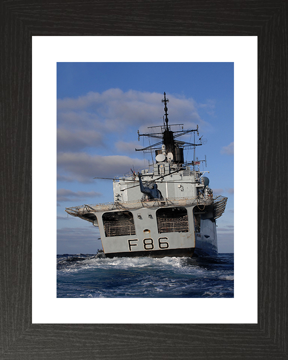 HMS Campbeltown (F86) Royal Navy Type 22 Frigate Stern View Photo Print Wall Art Decor Posters, Prints, & Visual Artwork Hampshire Prints 10 x 8 Black Frame Yes
