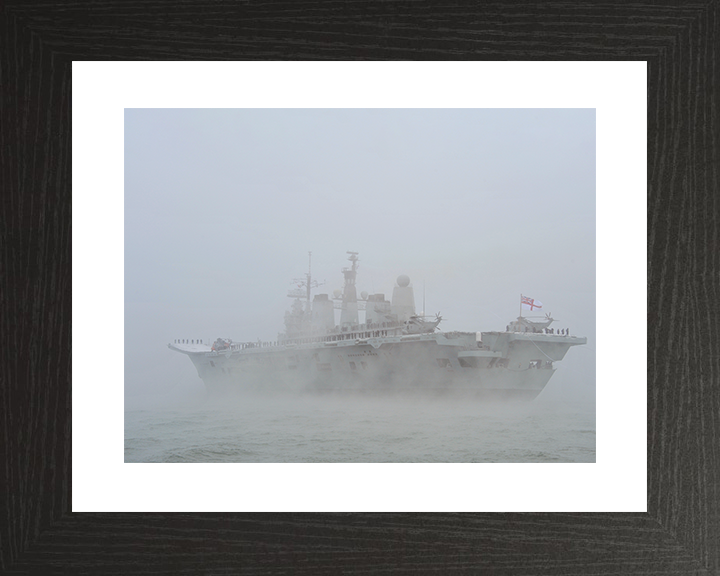 HMS Ark Royal (R07) Royal Navy Invincible Class Aircraft Carrier With Paying Off Pennant Photo Print Wall Art Decor Posters, Prints, & Visual Artwork Hampshire Prints 10 x 8 Black Frame Yes