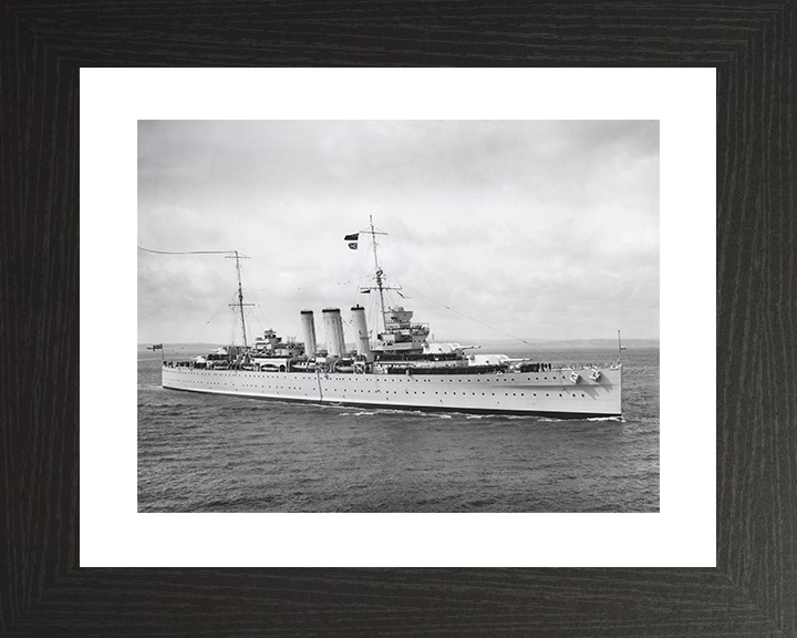 HMS Cornwall (56) Royal Navy County Class Heavy Cruiser Starboard View Photo Print Wall Art Decor Posters, Prints, & Visual Artwork Hampshire Prints 10 x 8 Black Frame Yes
