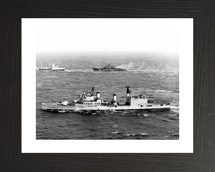 HMS Blake (C99) Photo Print - Escorting 1976 - Royal Navy Tiger Class Light Cruiser Posters, Prints, & Visual Artwork Hampshire Prints 10 x 8 Black Frame Yes