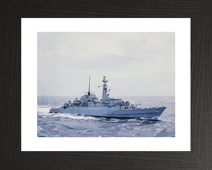 HMS Alacrity (F174) Royal Navy Type 21 Frigate Starboard View At Sea Photo Print Wall Art Naval Decor Posters, Prints, & Visual Artwork Hampshire Prints 10 x 8 Black Frame Yes