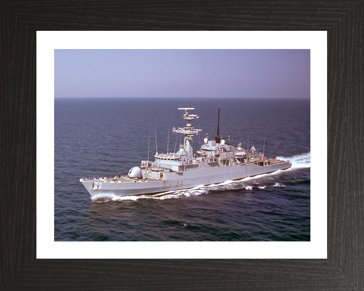 HMS Ardent (F184) Photo Print - High Port Side View - Royal Navy Type 21 Frigate Hampshire Prints 10 x 8 Black Frame Yes