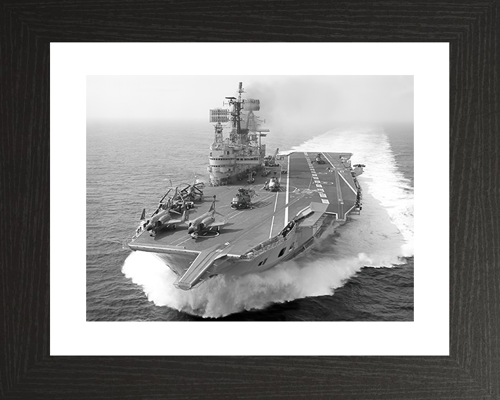 HMS Ark Royal (R09) Royal Navy Audacious Class Aircraft Carrier Underway Photo Print Wall Art Decor Posters, Prints, & Visual Artwork Hampshire Prints 10 x 8 Black Frame Yes