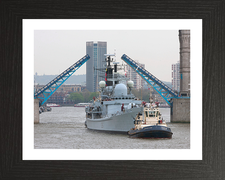 HMS Edinburgh (D97) Photo Print - Tower Bridge 2013 - Royal Navy Type 42 Destroyer Hampshire Prints 10 x 8 Black Frame Yes
