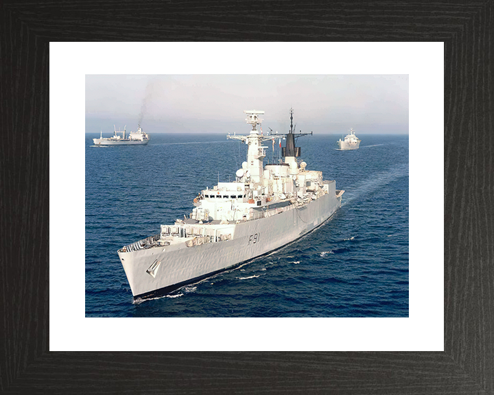 HMS Brazen (F91) Royal Navy Type 22 Frigate High Port Bow View Photo Print Wall Art Decor Posters, Prints, & Visual Artwork Hampshire Prints 10 x 8 Black Frame Yes