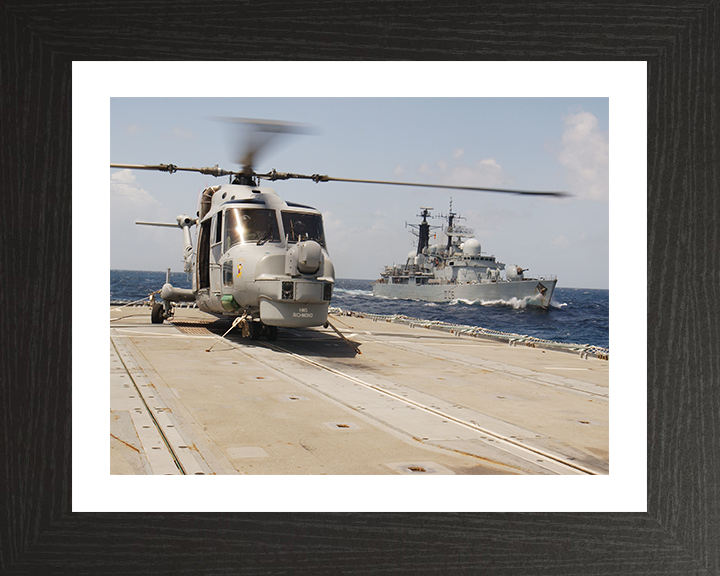HMS Cardiff (D108) Photo Print - From HMS Richmond 2004 - Royal Navy Type 42 Destroyer Posters, Prints, & Visual Artwork Hampshire Prints 10 x 8 Black Frame Yes
