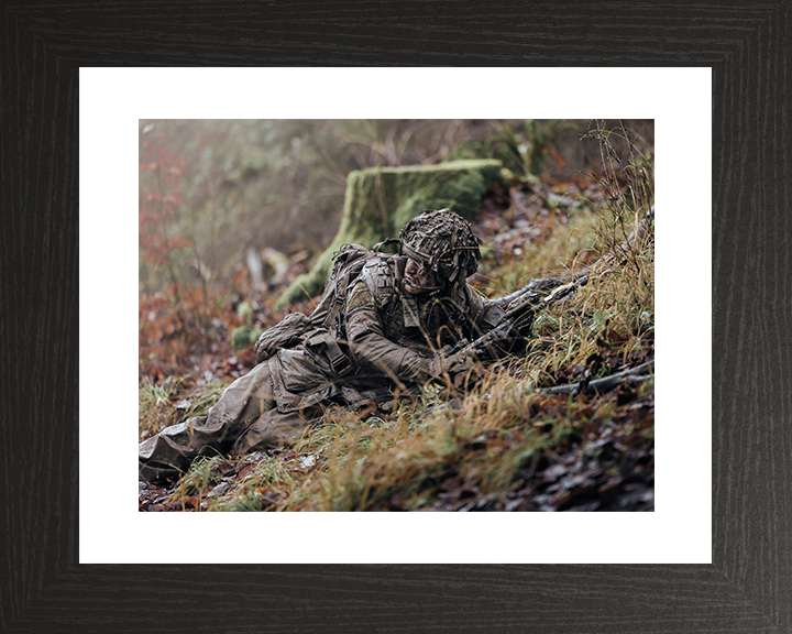 British Army Soldier Officer Cadet in the Field Photo Print Wall Art Military Decor Posters, Prints, & Visual Artwork Hampshire Prints 10 x 8 Black Frame Yes