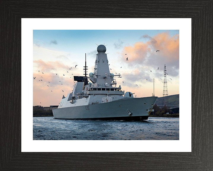 HMS Defender (D36) Photo Print - Glasgow 2013 - Royal Navy Type 45 Destroyer Hampshire Prints 10 x 8 Black Frame Yes