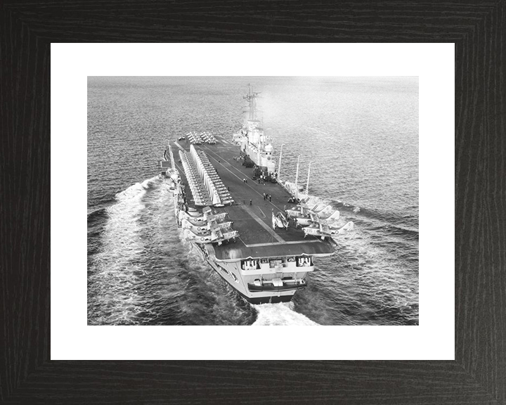 HMS Ark Royal (R09) Royal Navy Audacious Class Aircraft Carrier Full Flight Deck Photo Print Wall Art Decor Posters, Prints, & Visual Artwork Hampshire Prints 10 x 8 Black Frame Yes