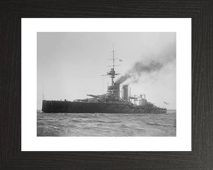 HMS Audacious (1912) Royal Navy King George V Class Battleship Port Side View Photo Print Wall Art Decor Posters, Prints, & Visual Artwork Hampshire Prints 10 x 8 Black Frame Yes