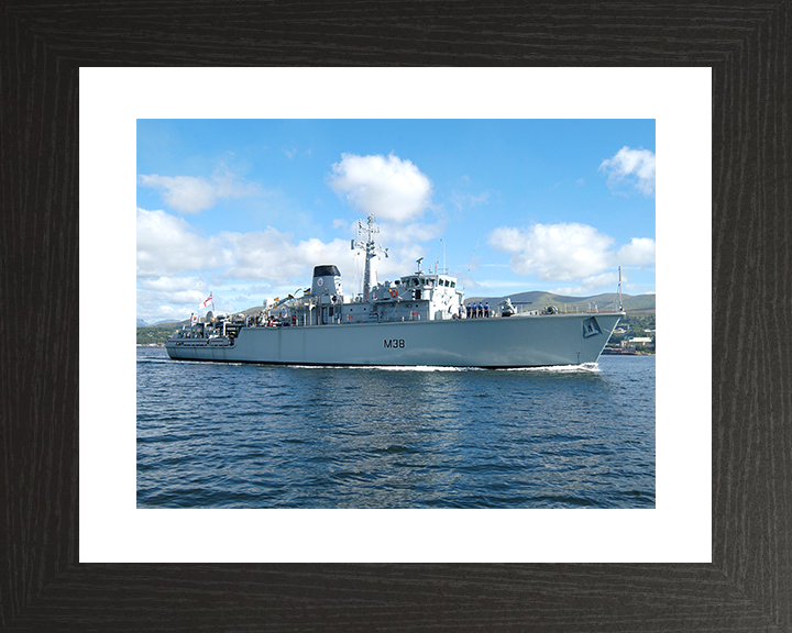 HMS Atherstone (M38) Royal Navy Hunt Class Mine Warfare Vessel Leaving Harbour Photo Print Wall Art Decor Posters, Prints, & Visual Artwork Hampshire Prints 10 x 8 Black Frame Yes