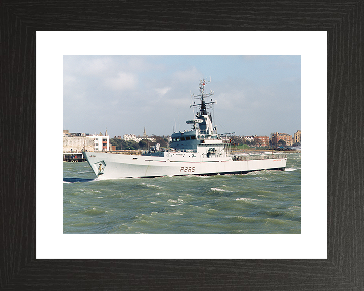 HMS Dumbarton Castle (P265) Royal Navy Castle Class Patrol Vessel Portsmouth Photo Print Wall Art Decor Posters, Prints, & Visual Artwork Hampshire Prints 10 x 8 Black Frame Yes