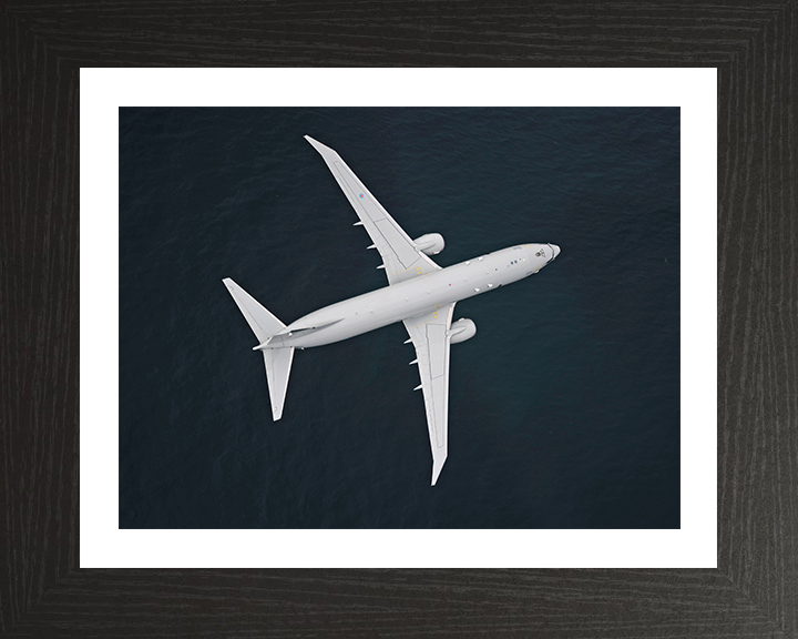 RAF Poseidon in flight from above Photo Print - Royal Air Force Aircraft Hampshire Prints 10 x 8 Black Frame Yes