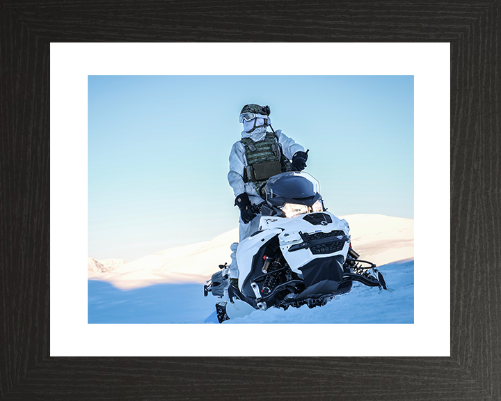 Royal Marine operating an Oversnow Reconnaissance Vehicle Photo Print 30 Commando Wall Art Military Decor UK Posters, Prints, & Visual Artwork Hampshire Prints 10 x 8 Black Frame Yes