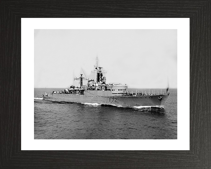 HMS Wizard (F72) - At Sea 1963 - Royal Navy W Class Destroyer Photo Print Wall Art Naval Decor UK Posters, Prints, & Visual Artwork Hampshire Prints 10 x 8 Black Frame Yes