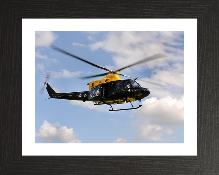 Army Air Corp Griffin Helicopter in Flight Photo Print - British Army Hampshire Prints 10 x 8 Black Frame Yes