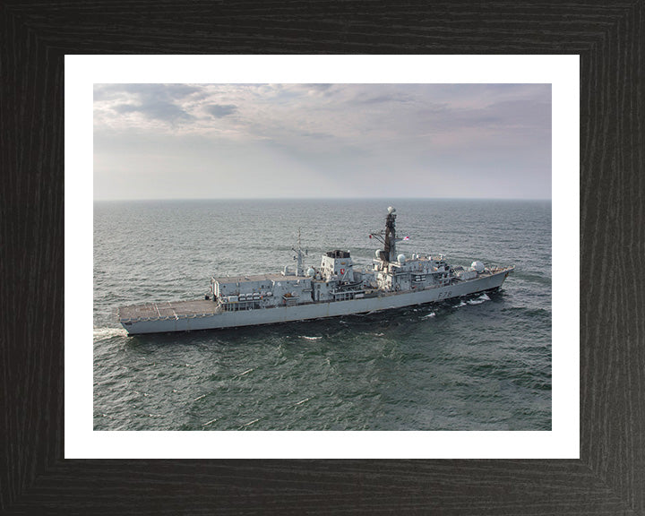 HMS Kent (F78) Photo Print - High Starboard View - Royal Navy Type 23 Frigate Hampshire Prints 10 x 8 Black Frame Yes