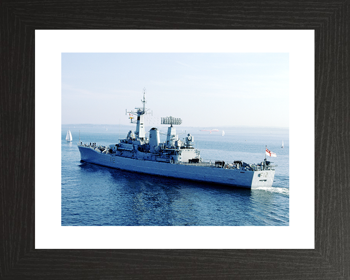 HMS Achilles (F12) Royal Navy Leander Class Frigate Photo Print Leaving Harbour Warship Wall Art Posters, Prints, & Visual Artwork Hampshire Prints 10 x 8 Black Frame Yes