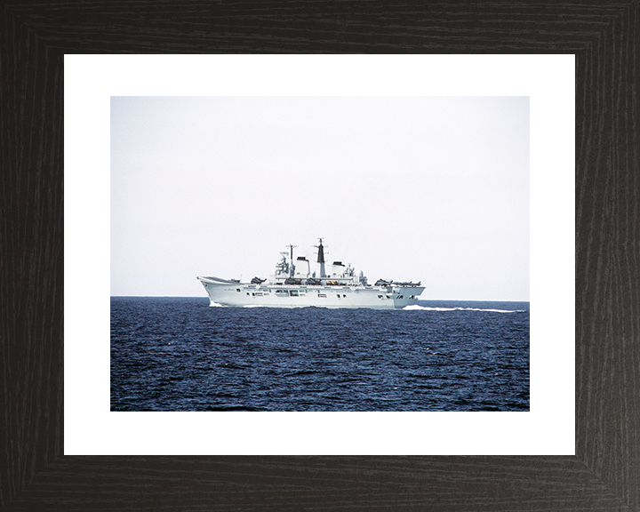 HMS Ark Royal (R07) Royal Navy Invincible Class Aircraft Carrier At Sea 1986 Photo Print Wall Art Decor Posters, Prints, & Visual Artwork Hampshire Prints 10 x 8 Black Frame Yes