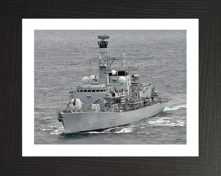 HMS Argyll (F231) Photo Print - Caribbean 2014 - Royal Navy Type 23 Frigate Hampshire Prints 10 x 8 Black Frame Yes