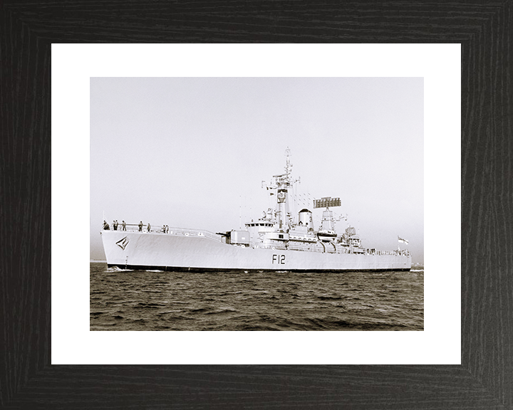 HMS Achilles (F12) Royal Navy Leander Class Frigate Photo Print At Sea Warship Wall Art Posters, Prints, & Visual Artwork Hampshire Prints 10 x 8 Black Frame Yes
