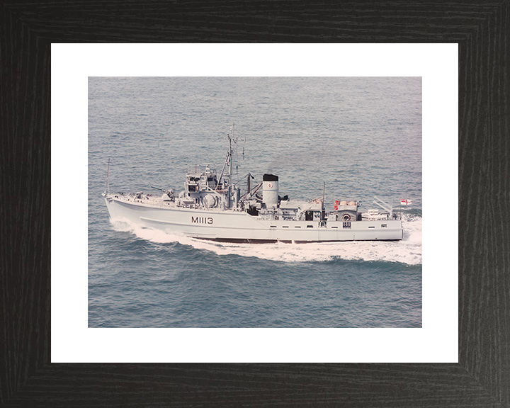 HMS Brereton (M1113) Royal Navy Ton Class Minesweeper Port Beam View Photo Print Wall Art Decor Posters, Prints, & Visual Artwork Hampshire Prints 10 x 8 Black Frame Yes