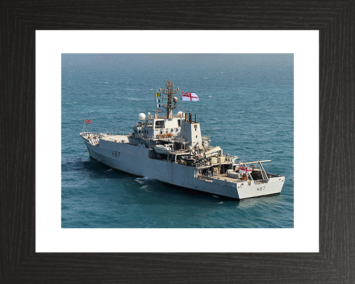 HMS Echo (H87) Royal Navy Echo Class Survey Vessel Sat At Anchor Photo Print Wall Art Decor Posters, Prints, & Visual Artwork Hampshire Prints 10 x 8 Black Frame Yes