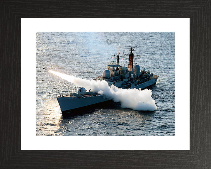 HMS Edinburgh (D97) Royal Navy Type 42 Destroyer Sea Dart Launch Photo Print Wall Art Decor Posters, Prints, & Visual Artwork Hampshire Prints 10 x 8 Black Frame Yes