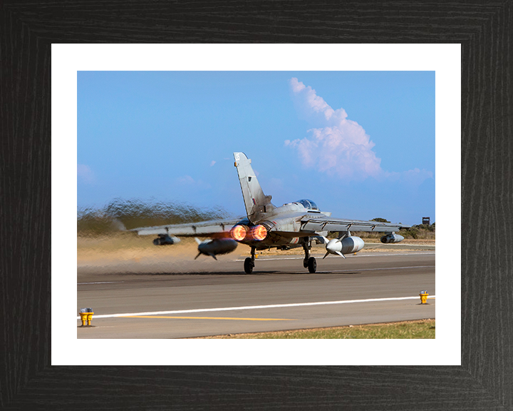 RAF Tornado GR4 Taking off Photo Print - Royal Air Force Aircraft Hampshire Prints 10 x 8 Black Frame Yes