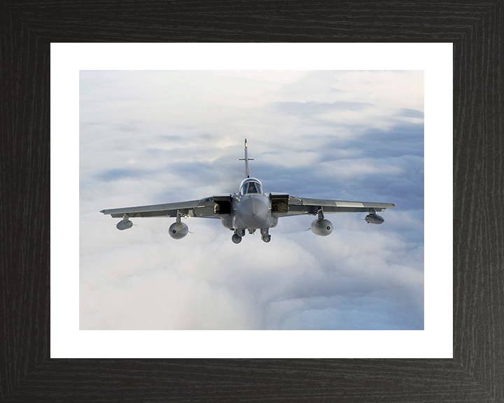 RAF Tornado GR4 Jet in Flight Front On Photo Print - Royal Air Force Aircraft Posters, Prints, & Visual Artwork Hampshire Prints 10 x 8 Black Frame Yes