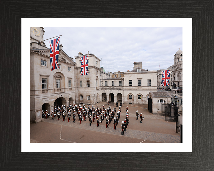 Royal Marines Band Service Marching At Horse Guards London Photo Print Hampshire Prints 10 x 8 Black Frame Yes