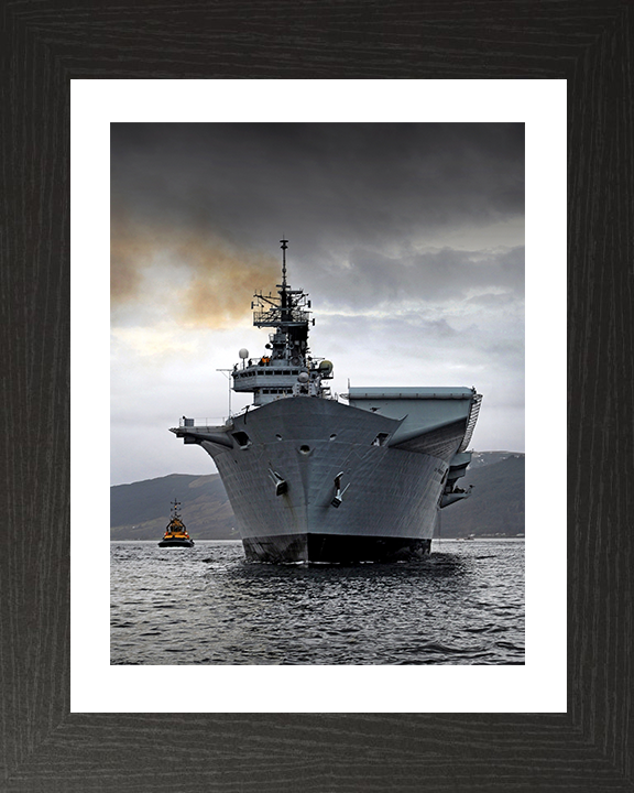 HMS Illustrious (R06) Photo Print - Loch Long 2012 - Royal Navy Invincible Class Aircraft Carrier Hampshire Prints 10 x 8 Black Frame Yes
