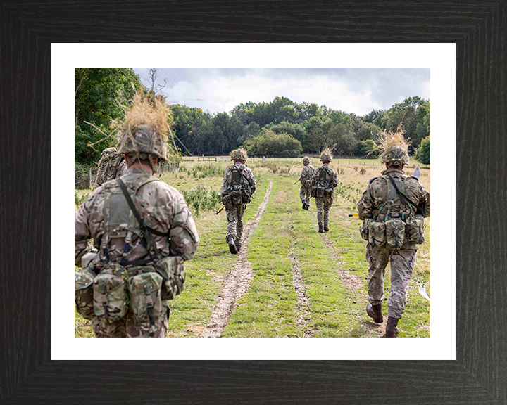 RAF Regiment Patrolling Photo Print - Royal Air Force Hampshire Prints 10 x 8 Black Frame Yes