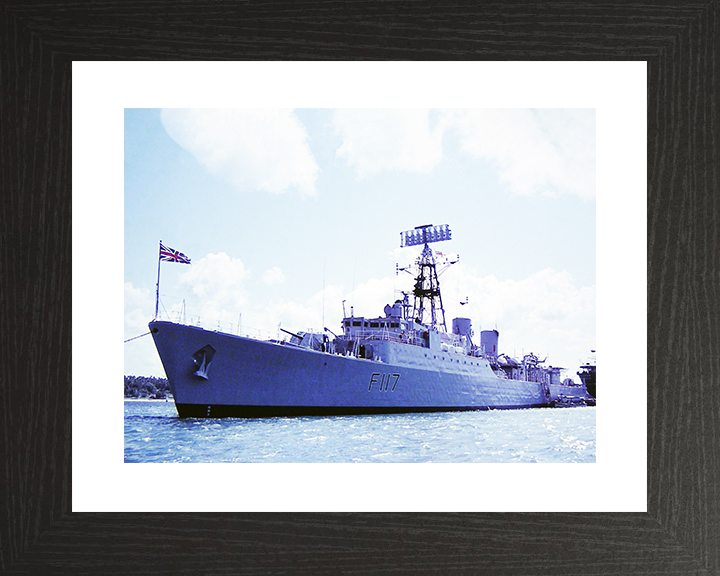 HMS Ashanti (F117) Royal Navy Tribal Class Frigate At A Buoy Photo Print Wall Art Decor Posters, Prints, & Visual Artwork Hampshire Prints 10 x 8 Black Frame Yes