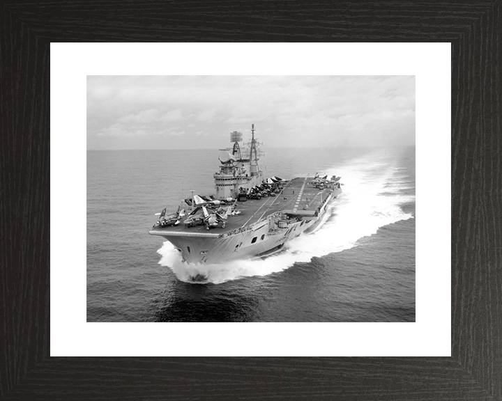 HMS Eagle (R05) Royal Navy Audacious Class Aircraft Carrier At Speed Photo Print Wall Art Decor Posters, Prints, & Visual Artwork Hampshire Prints 10 x 8 Black Frame Yes