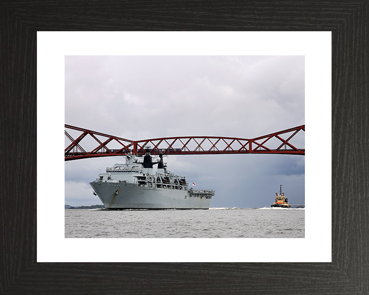 HMS Albion (L14) Royal Navy Albion Class Amphibious Ship Firth of Forth Photo Print Wall Art Naval Decor Posters, Prints, & Visual Artwork Hampshire Prints 10 x 8 Black Frame Yes
